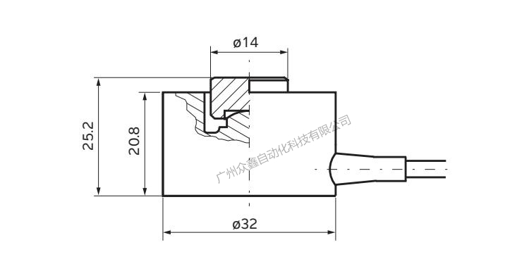 德国茵泰科 PR6211称重传感器产品尺寸